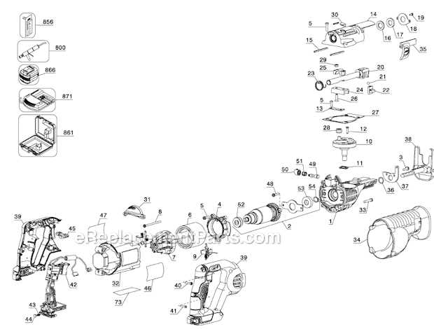 dewalt 20v chainsaw parts diagram