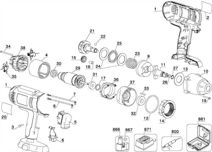 dewalt 20v impact driver parts diagram