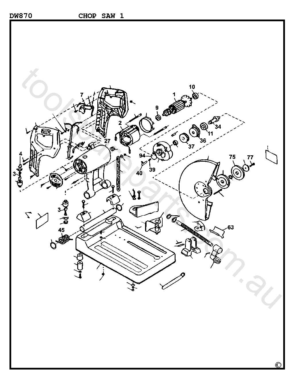 dewalt chop saw parts diagram