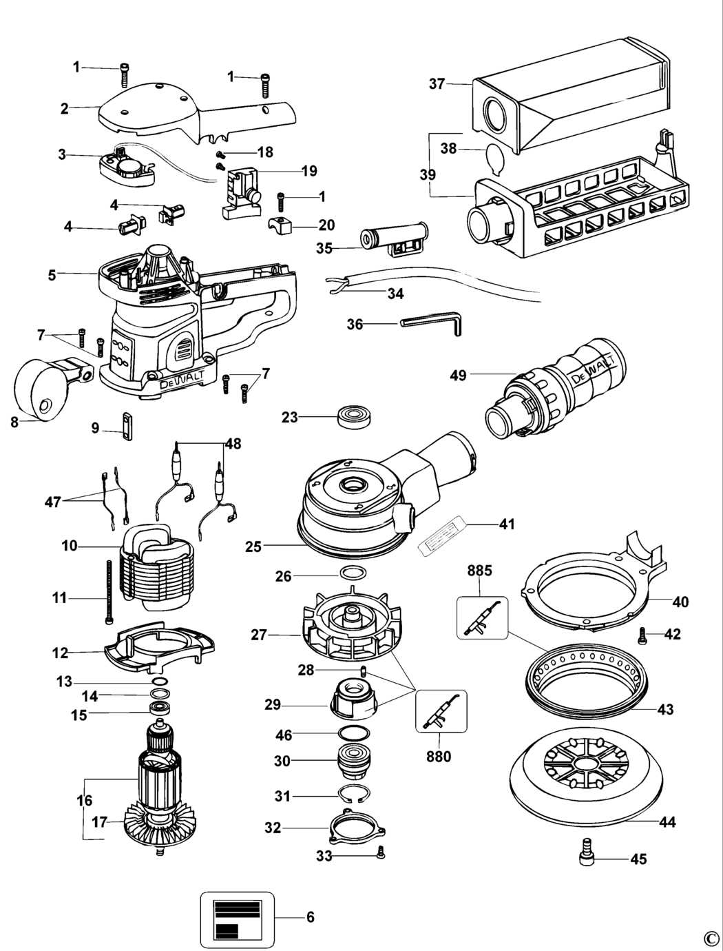 dewalt dcd985 parts diagram