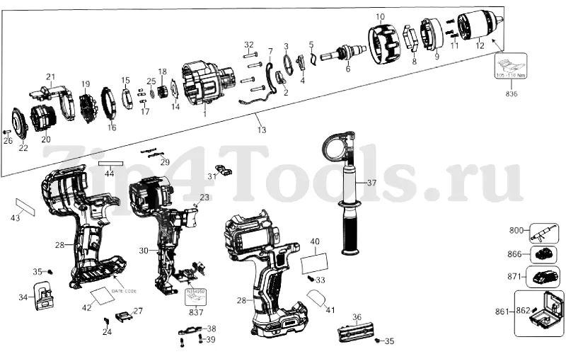 dewalt dcd999 parts diagram