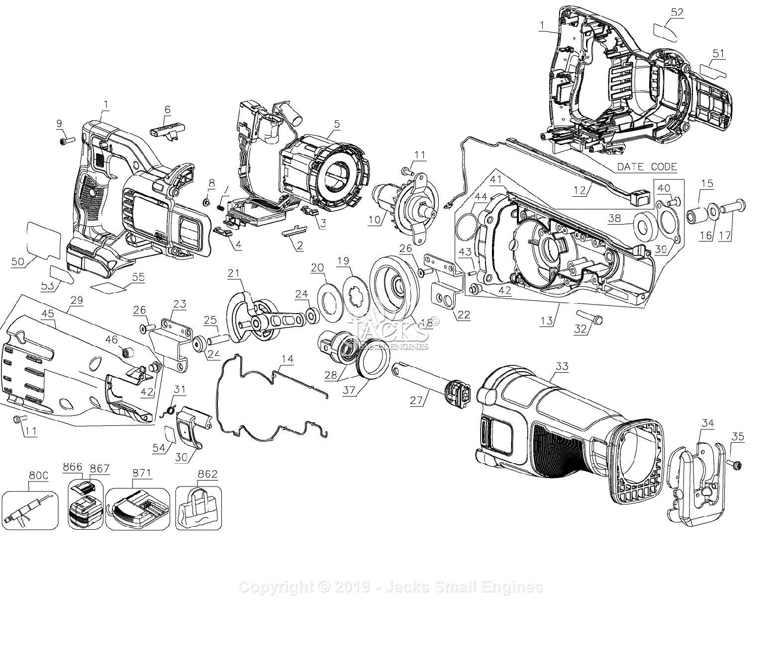 dewalt dcst970 parts diagram