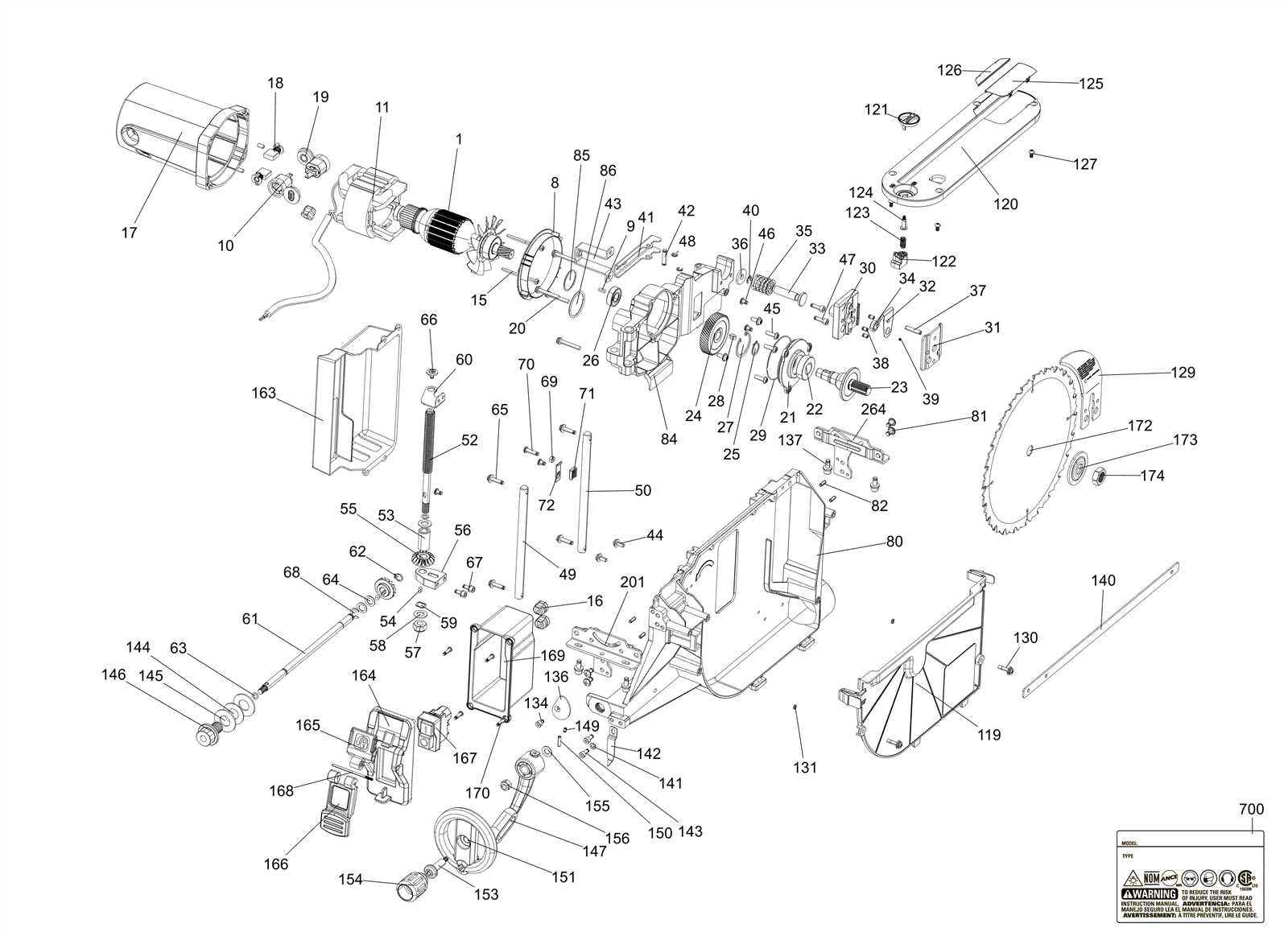 dewalt dwe7491 parts diagram