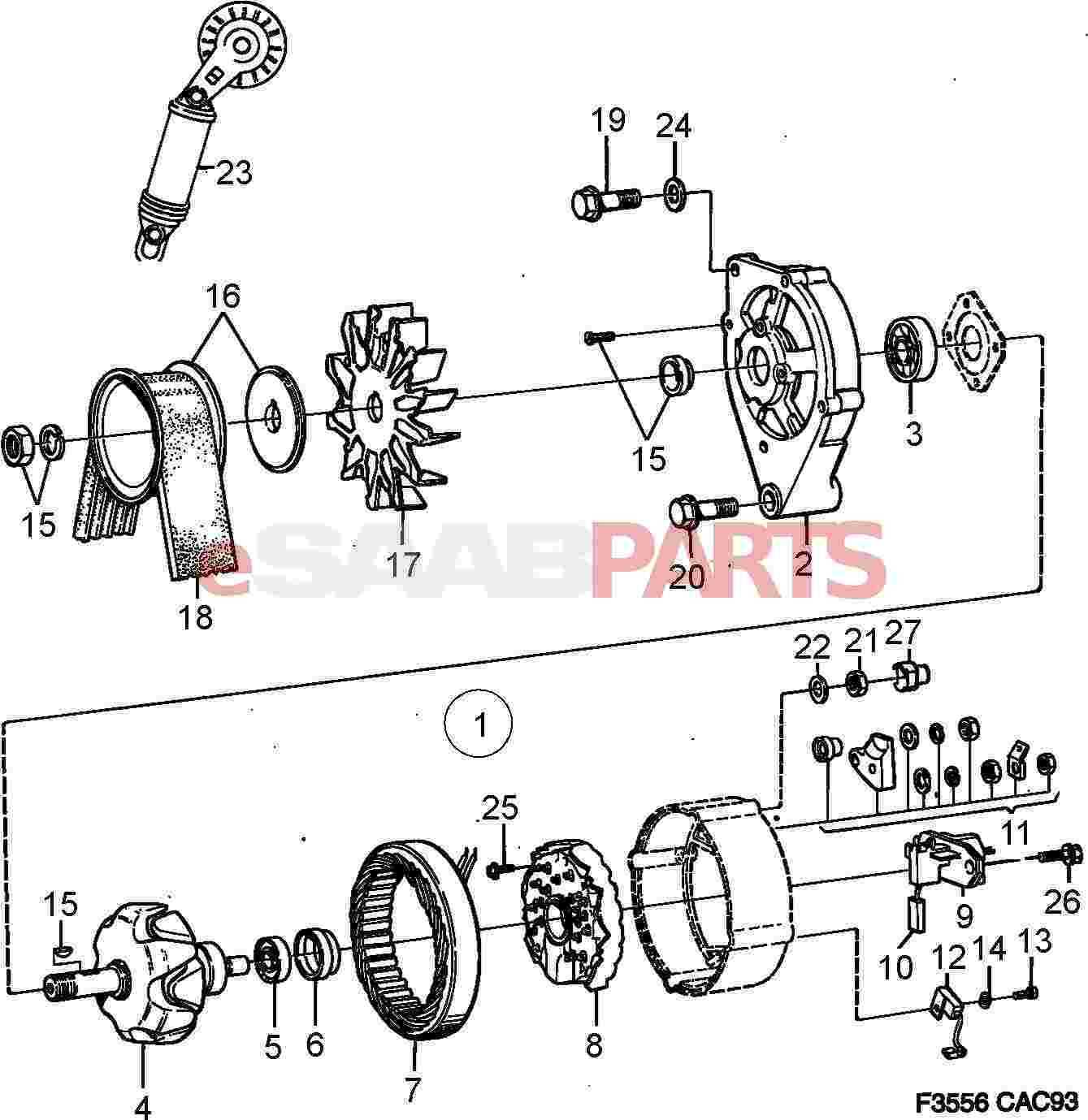 diagram alternator parts