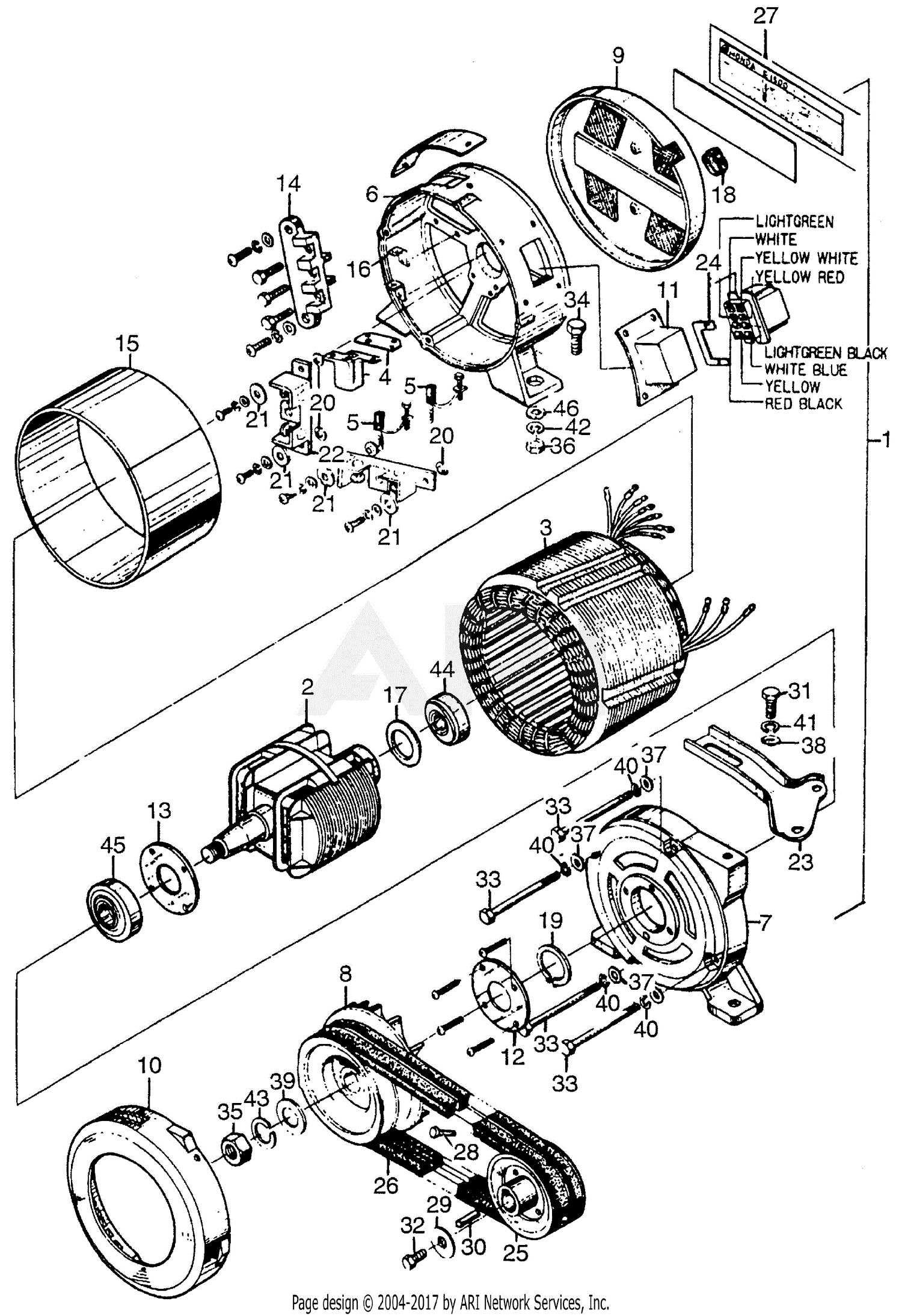 diagram alternator parts