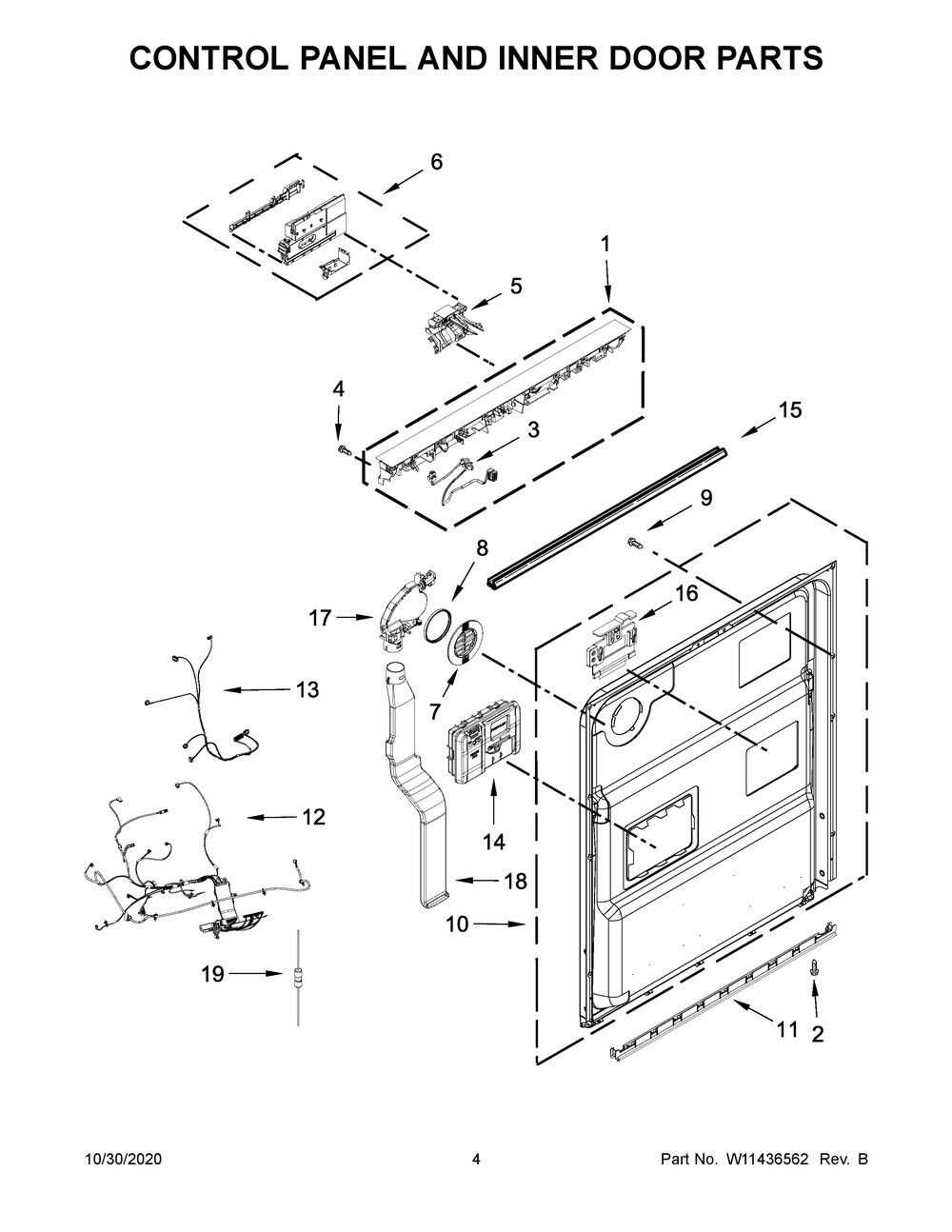 diagram dishwasher inside parts