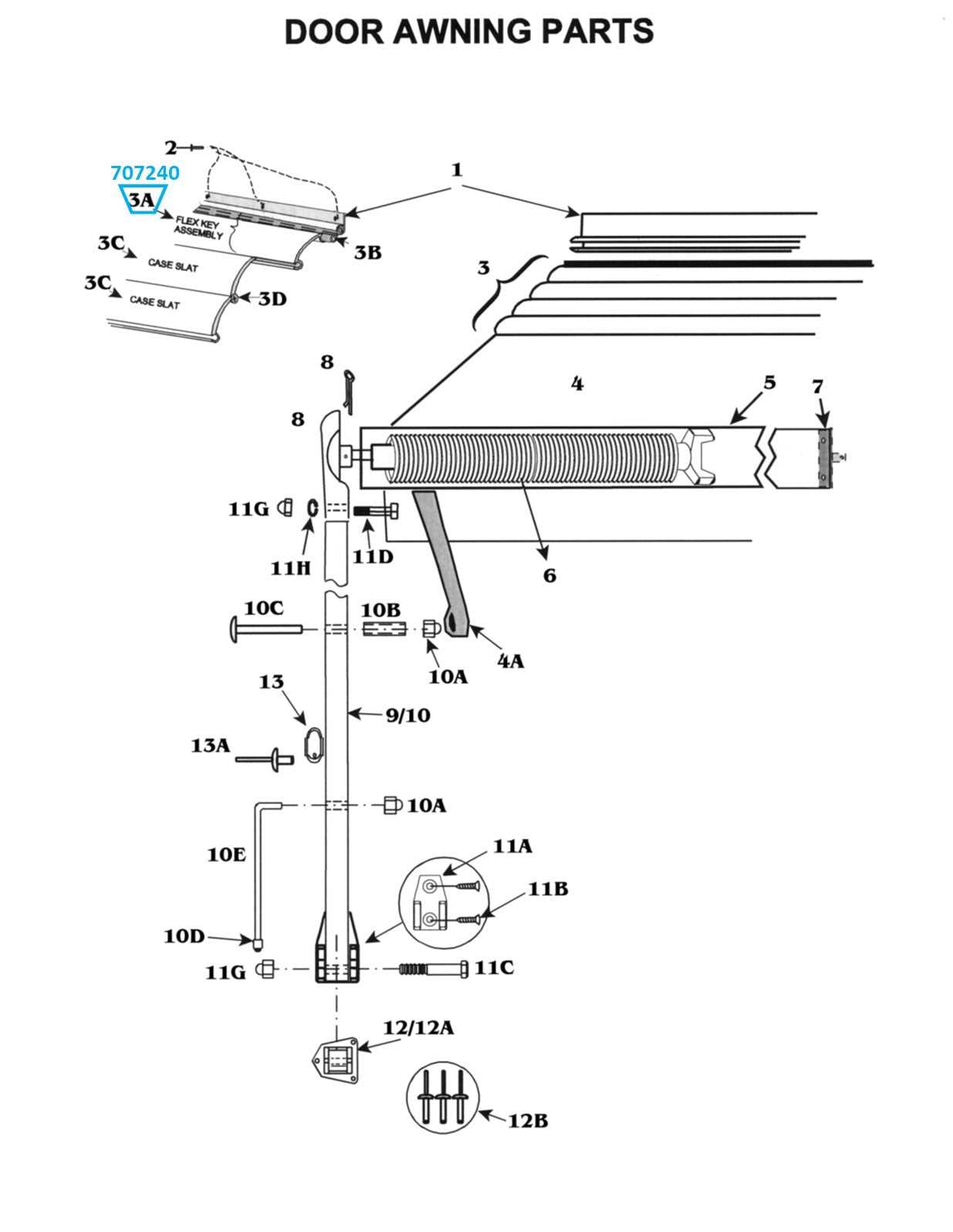 dometic power awning parts diagram