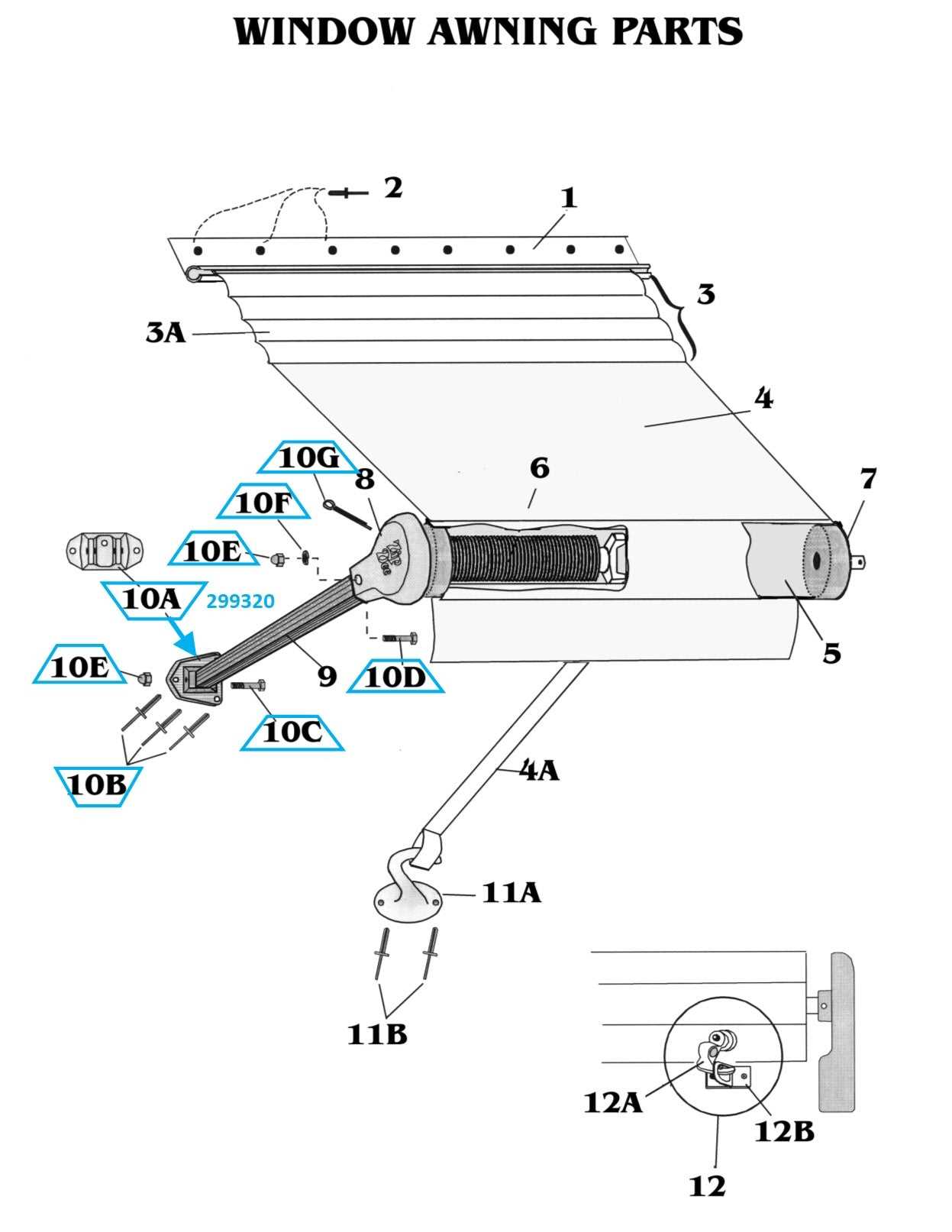 dometic power awning parts diagram