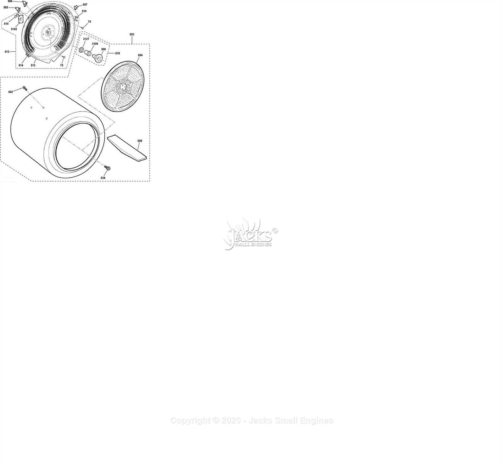 dryer drum parts diagram