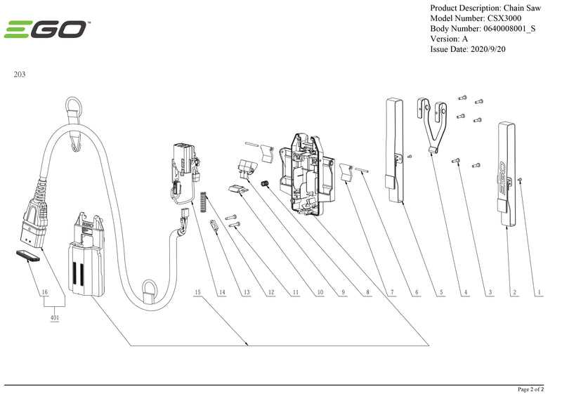 electric chainsaw parts diagram