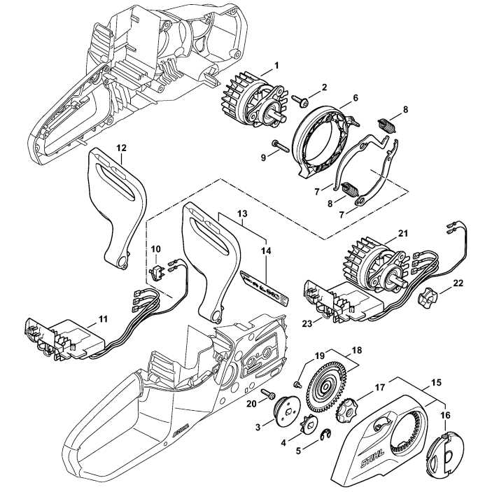 electric chainsaw parts diagram