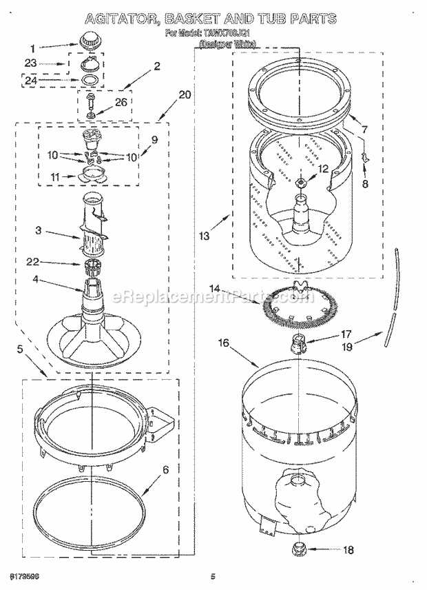 estate washer parts diagram