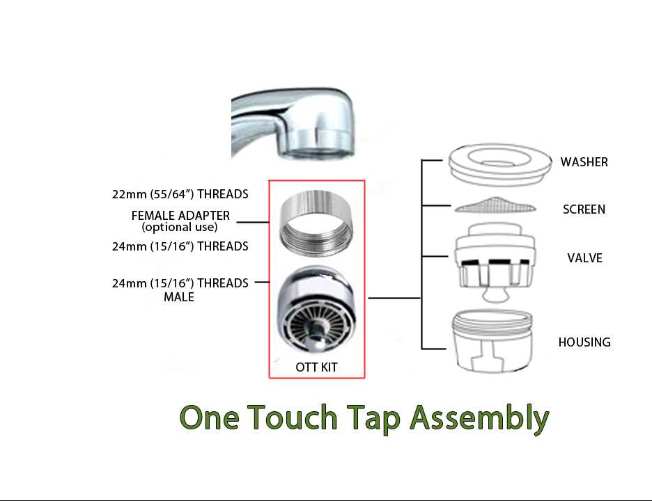 faucet aerator parts diagram