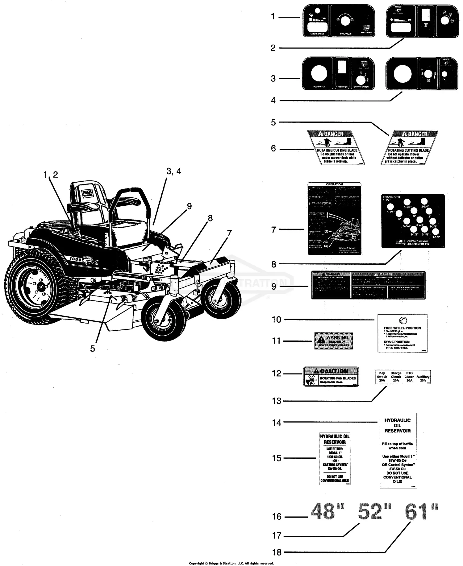 ferris lawn mower parts diagram