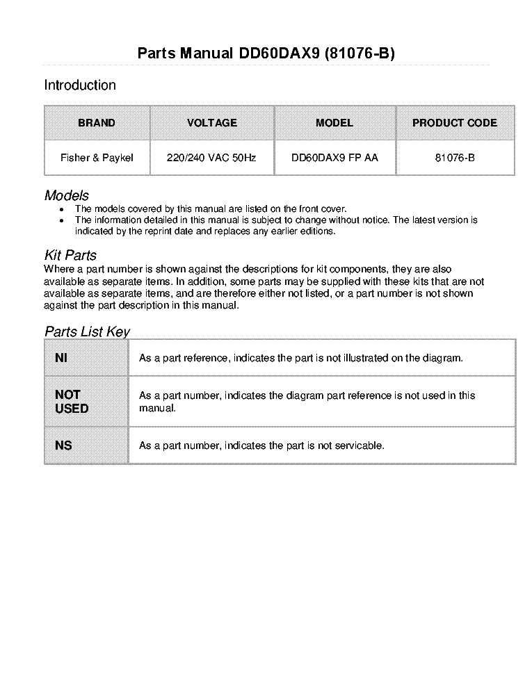 fisher and paykel dishwasher parts diagram