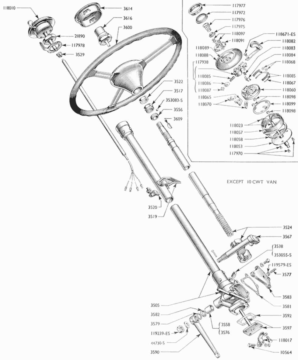 ford 3000 steering parts diagram