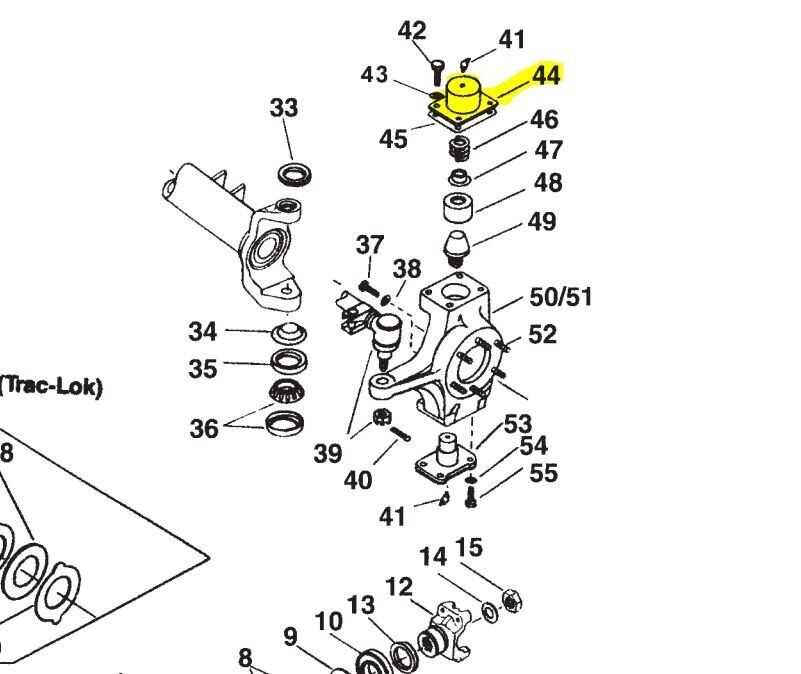 ford dana 44 front axle parts diagram