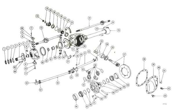 ford dana 44 front axle parts diagram