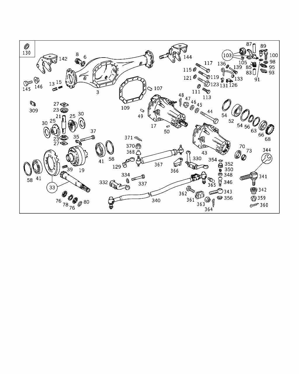 ford dana 44 front axle parts diagram