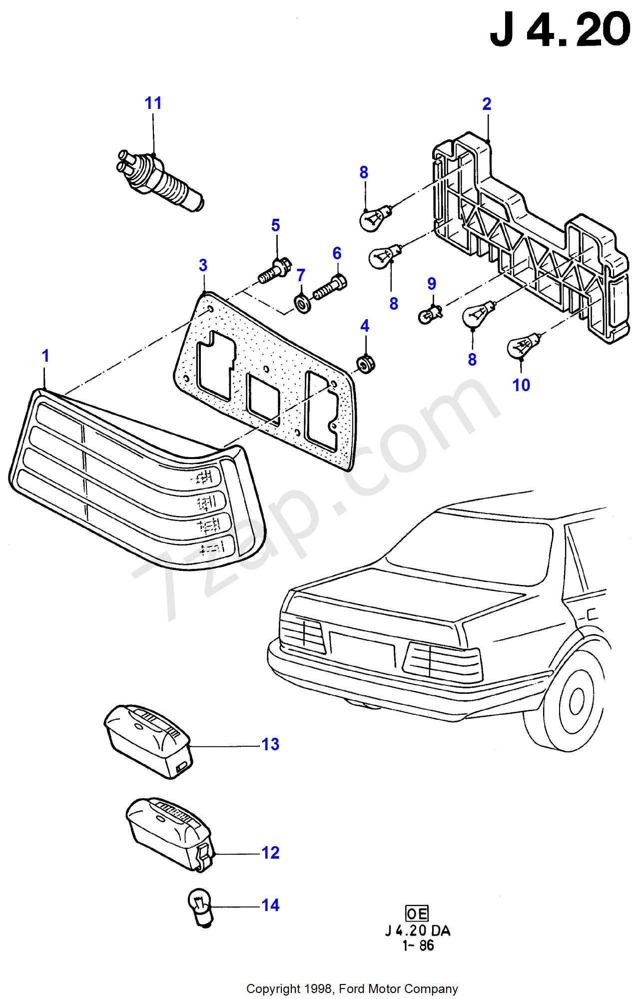 ford escort parts diagram