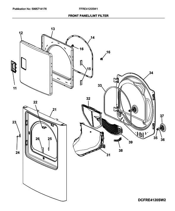 frigidaire dryer parts diagram