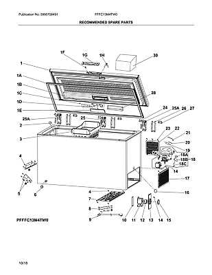 frigidaire upright freezer parts diagram