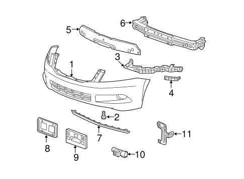 front end honda accord body parts diagram