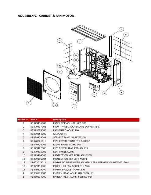 fujitsu parts diagram