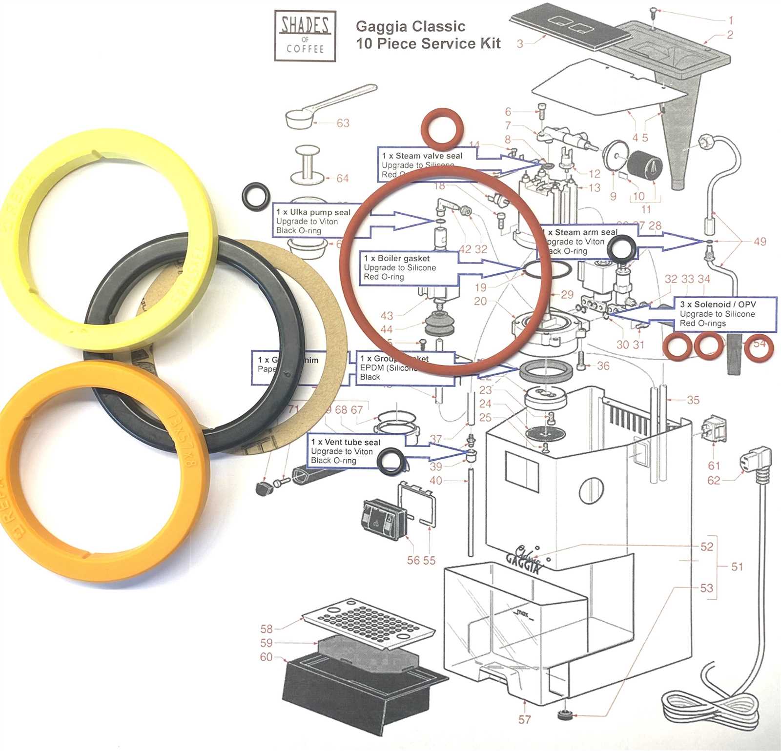 gaggia classic pro parts diagram