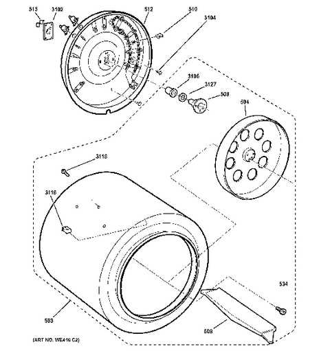 ge electric dryer parts diagram