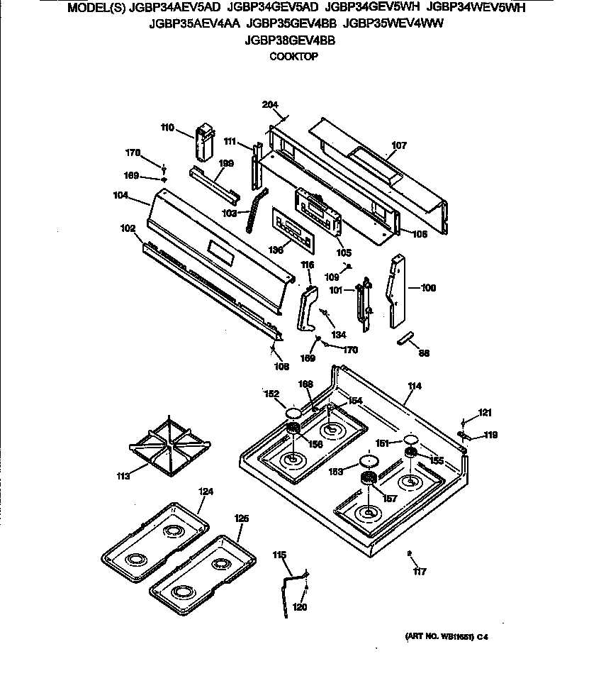 ge electric range parts diagram