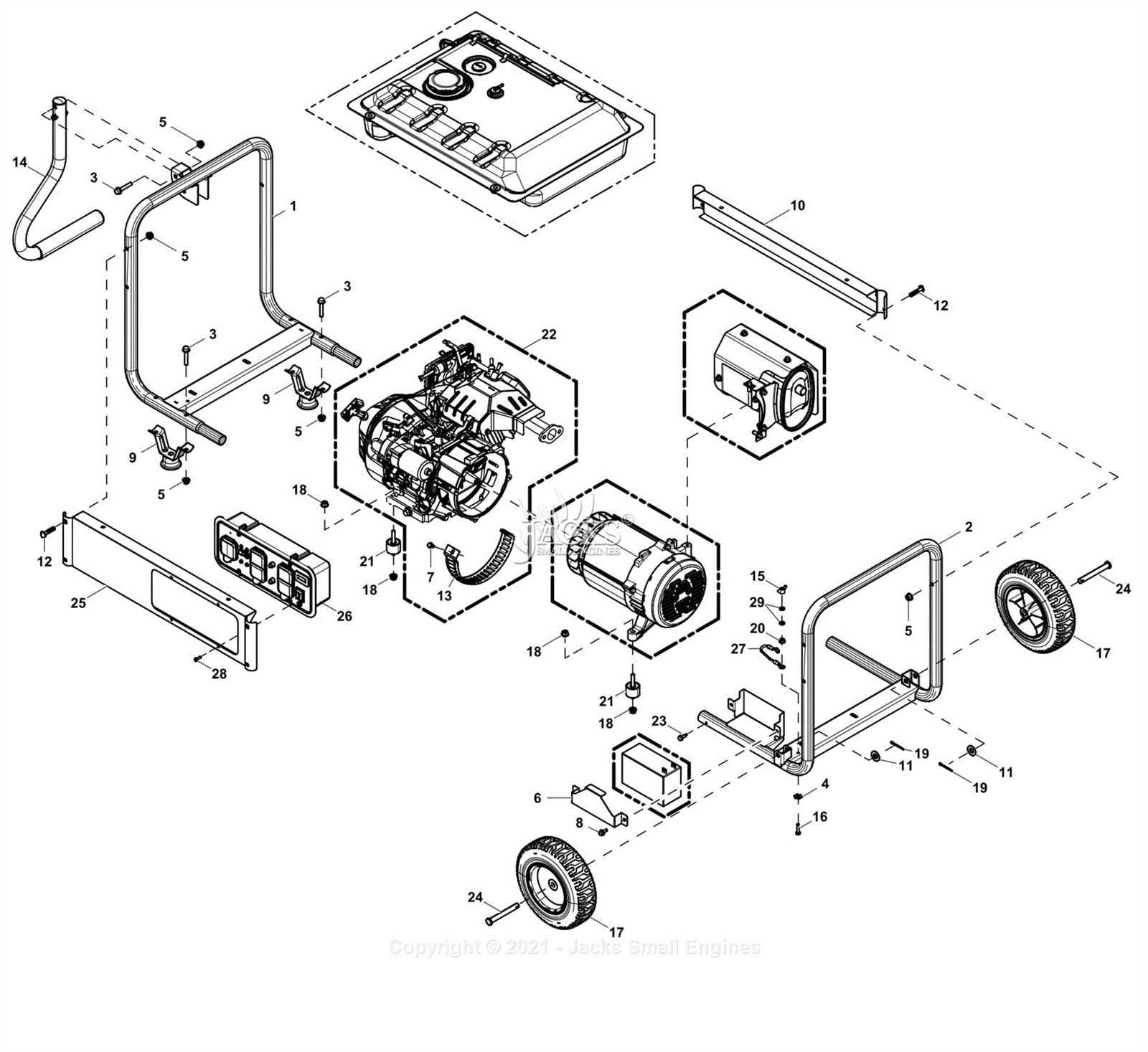 generac gp7500e parts diagram