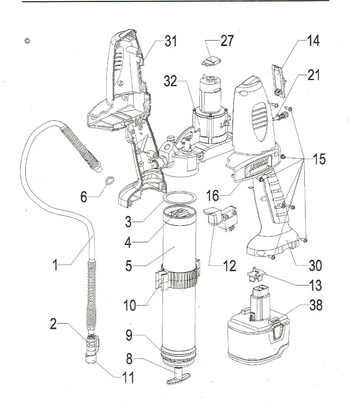 grease gun parts diagram