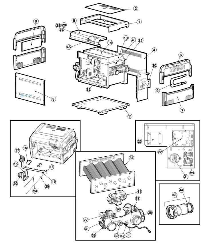 hayward h250 pool heater parts diagram