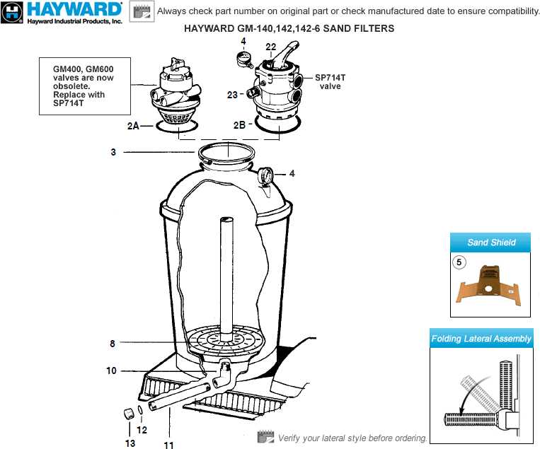 hayward pro series sand filter parts diagram