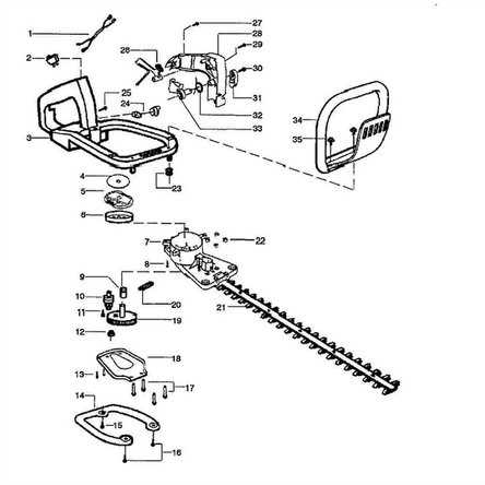 hedge trimmer parts diagram