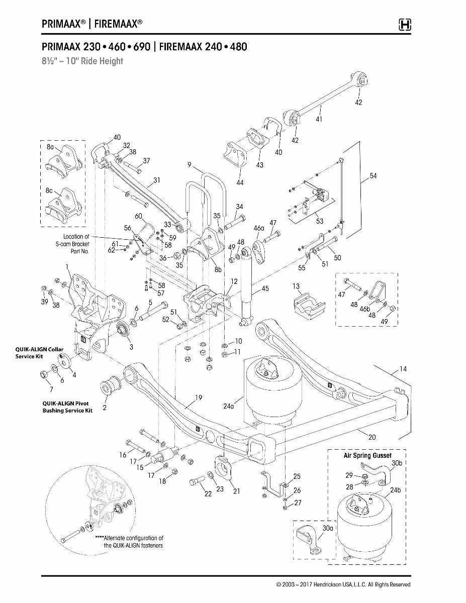 hendrickson lift axle parts diagram