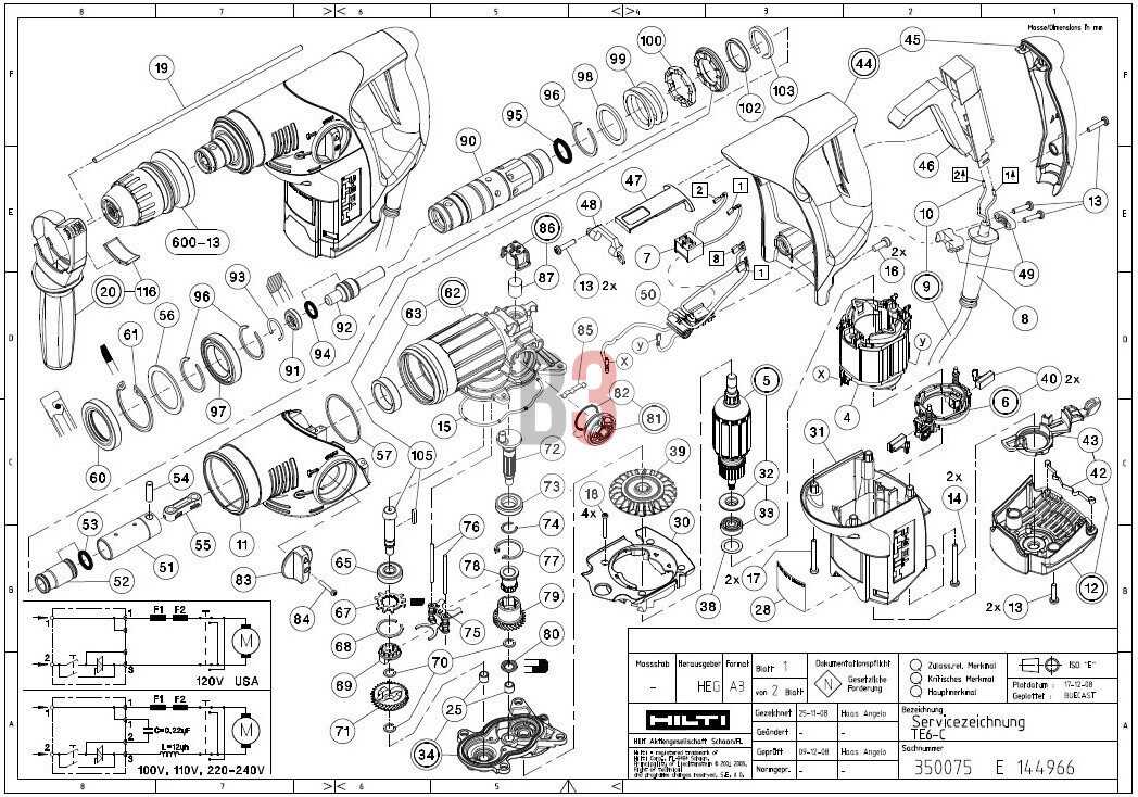 hilti te 30 parts diagram