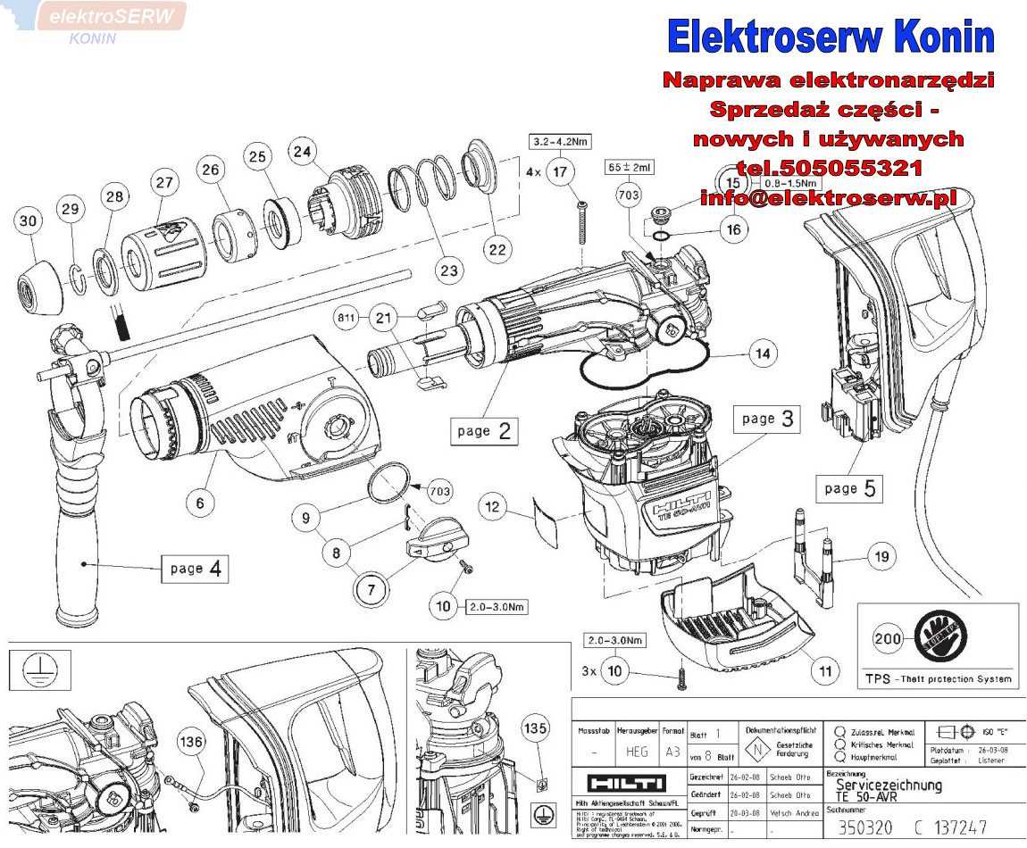 hilti te 50 avr parts diagram