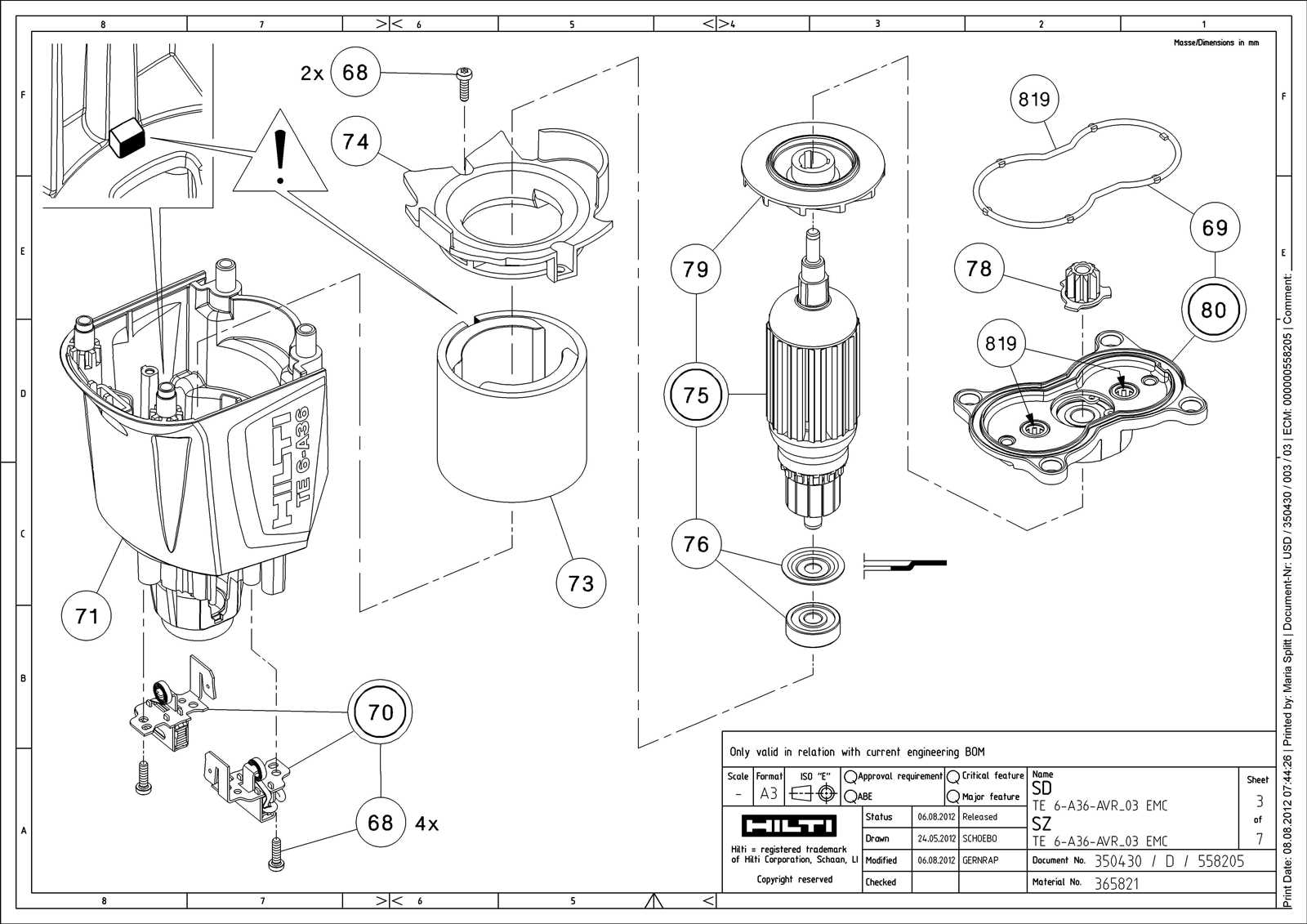 hilti te 50 avr parts diagram