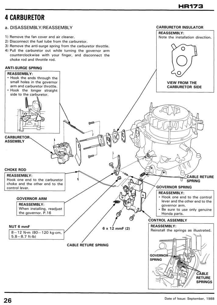 honda hr173 parts diagram