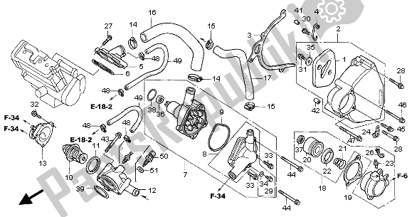 honda water pump parts diagram