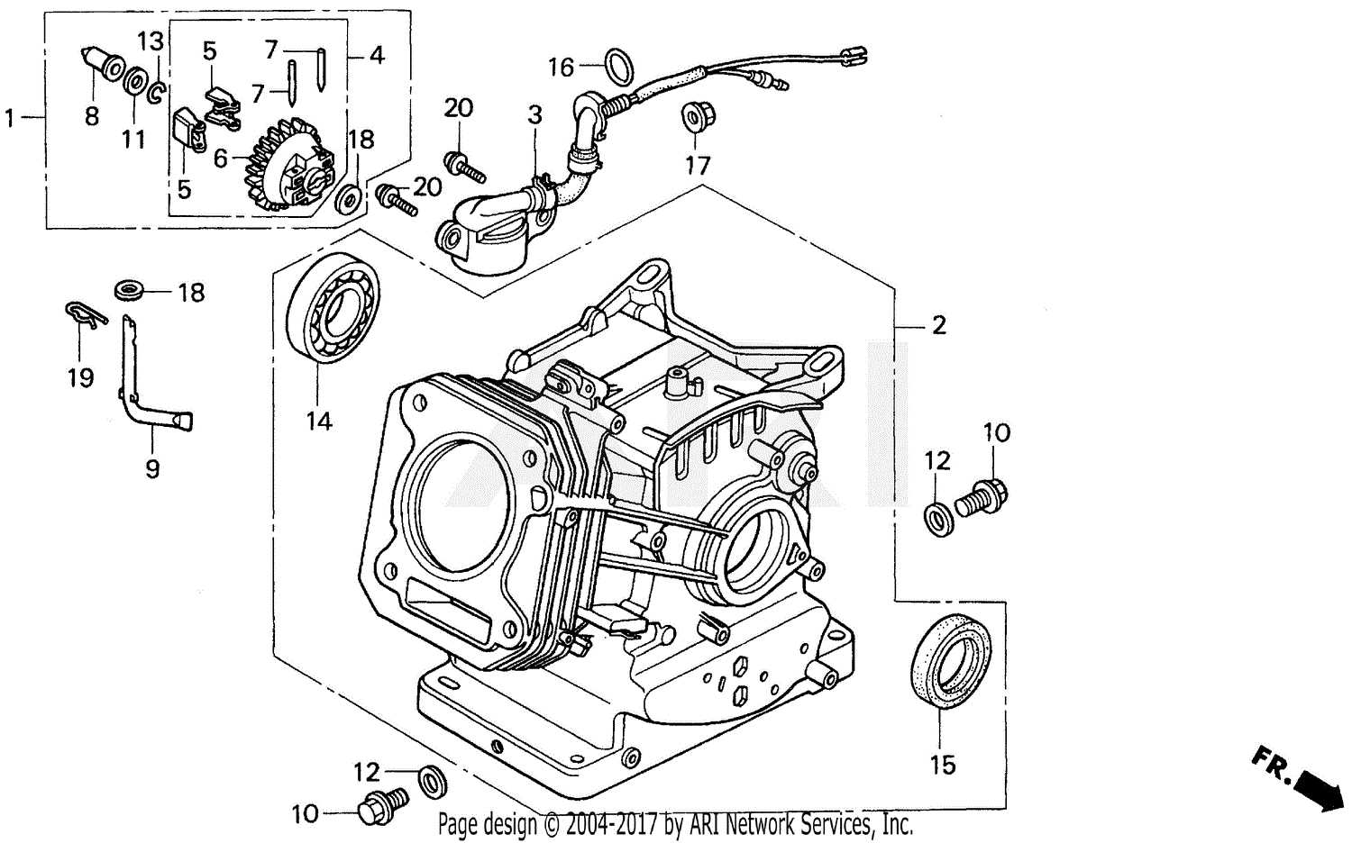 honda water pump parts diagram