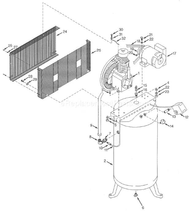 husky 60 gallon air compressor parts diagram