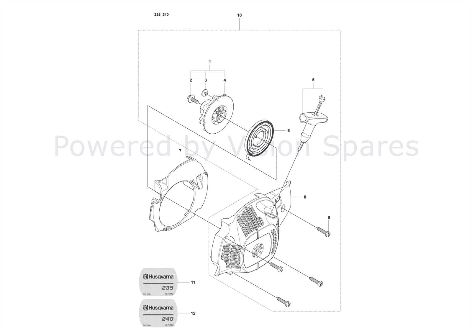 husqvarna 240 parts diagram