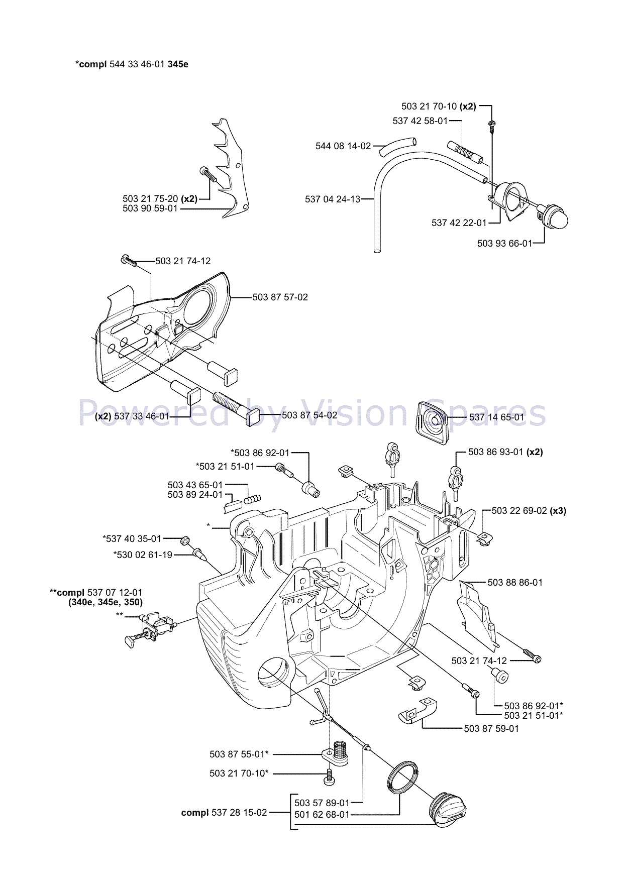 husqvarna 340 chainsaw parts diagram