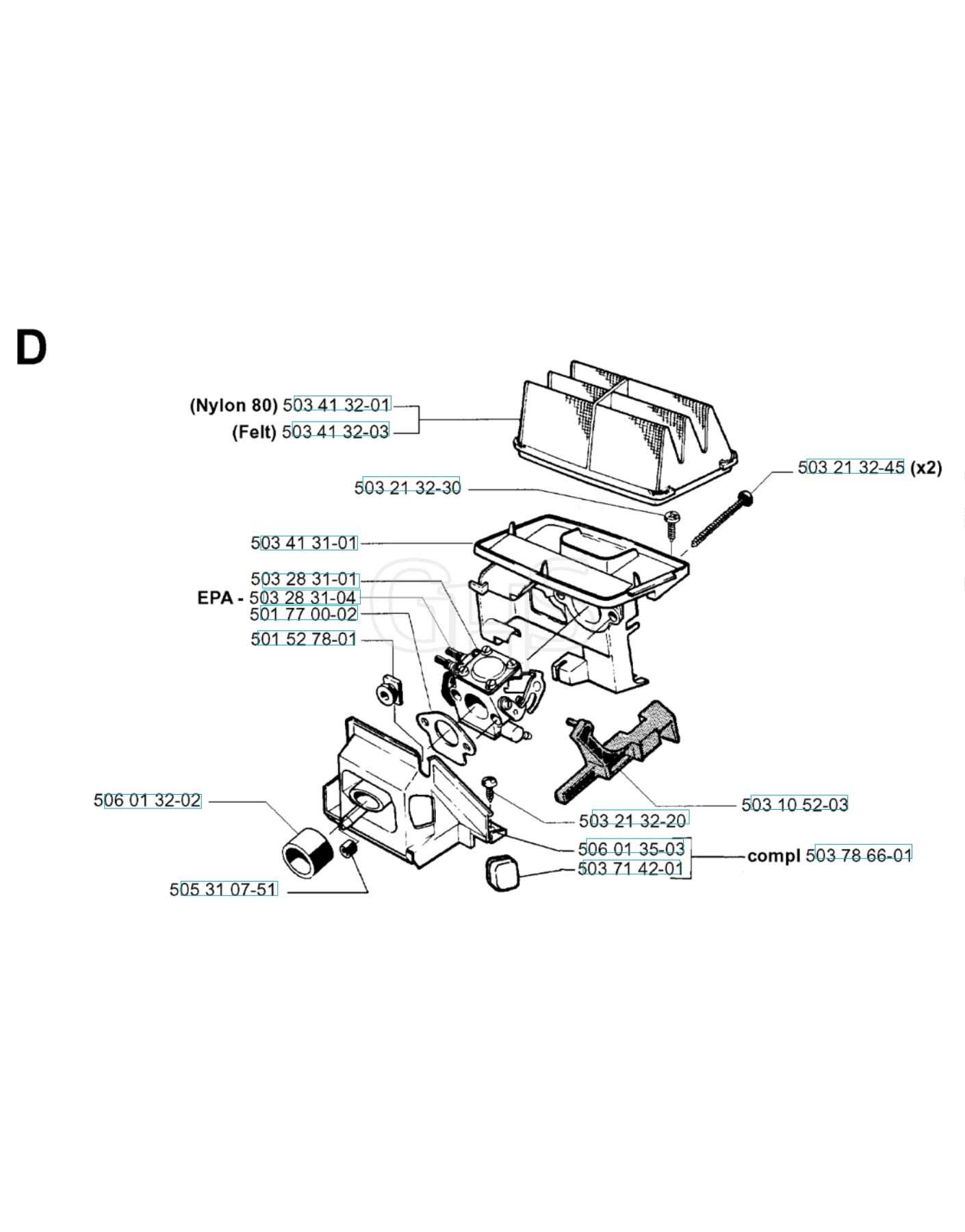 husqvarna 40 parts diagram