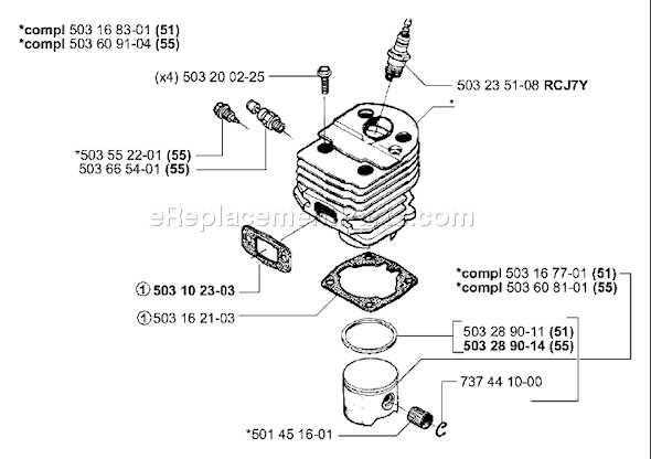 husqvarna 55 rancher chainsaw parts diagram