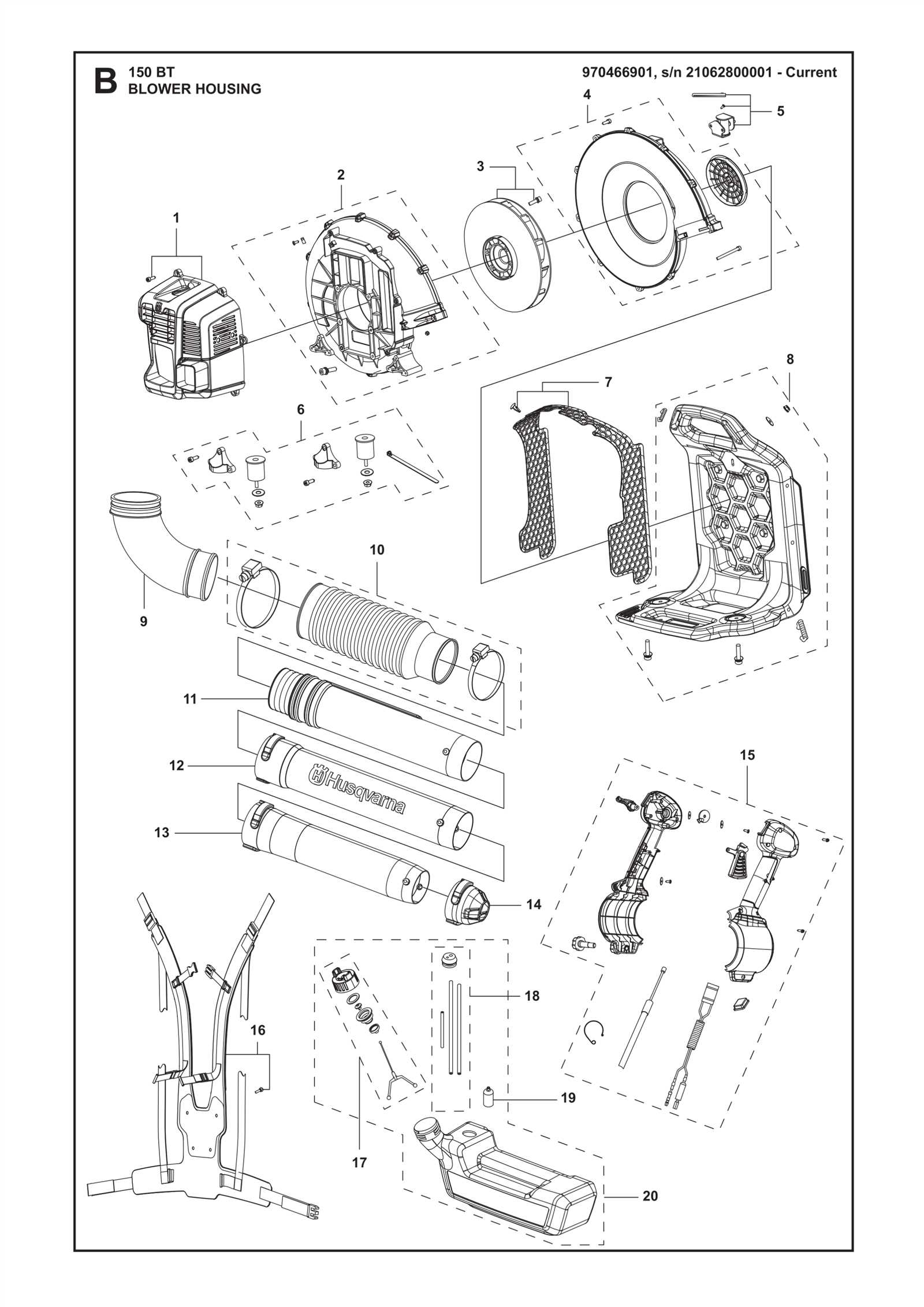 husqvarna leaf blower parts diagram