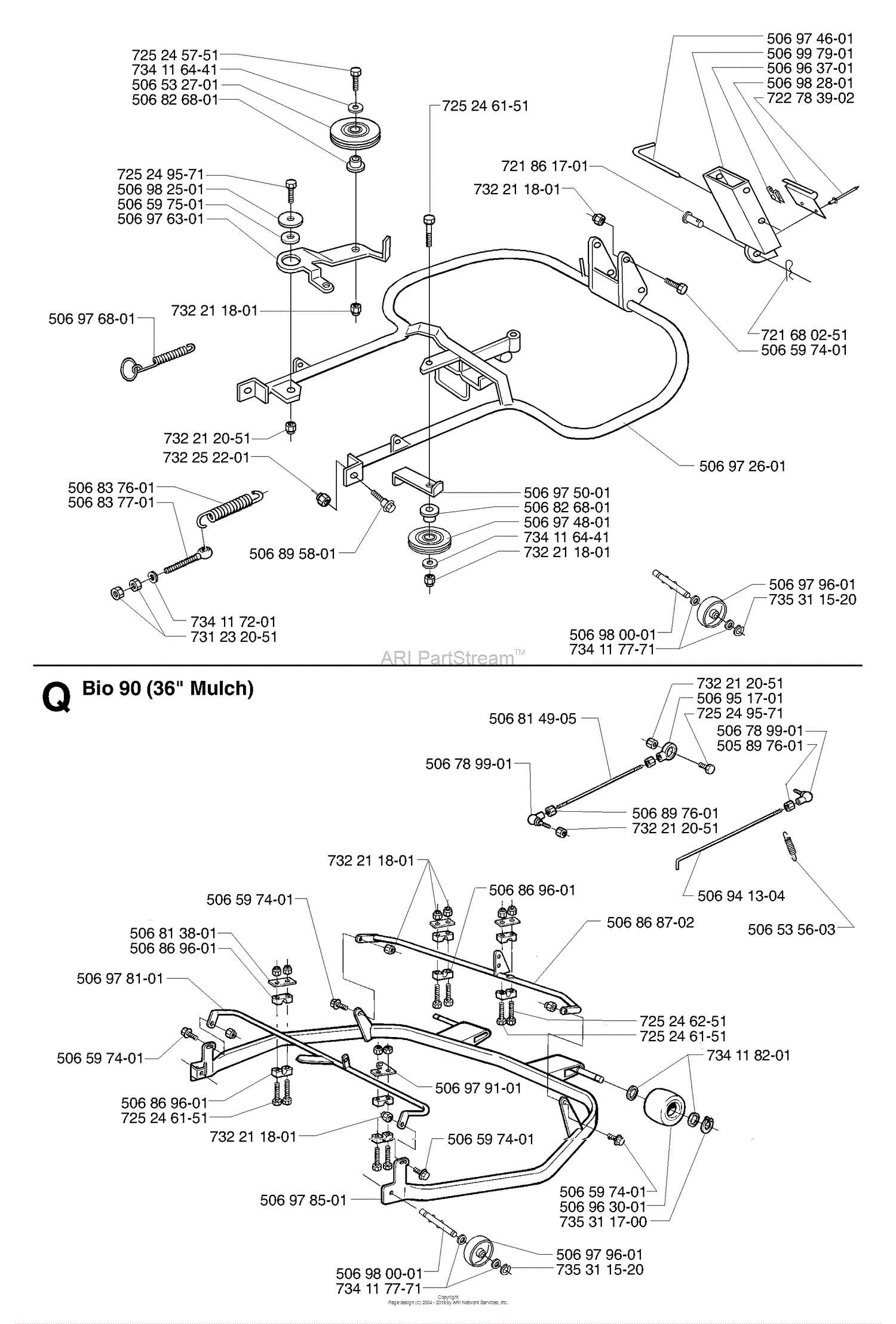 husqvarna riding mower deck parts diagram